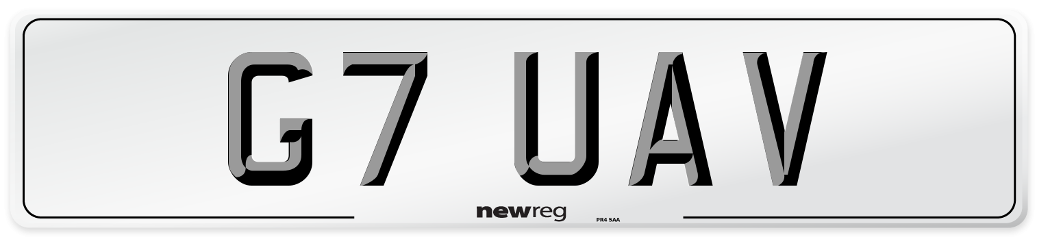 G7 UAV Number Plate from New Reg
